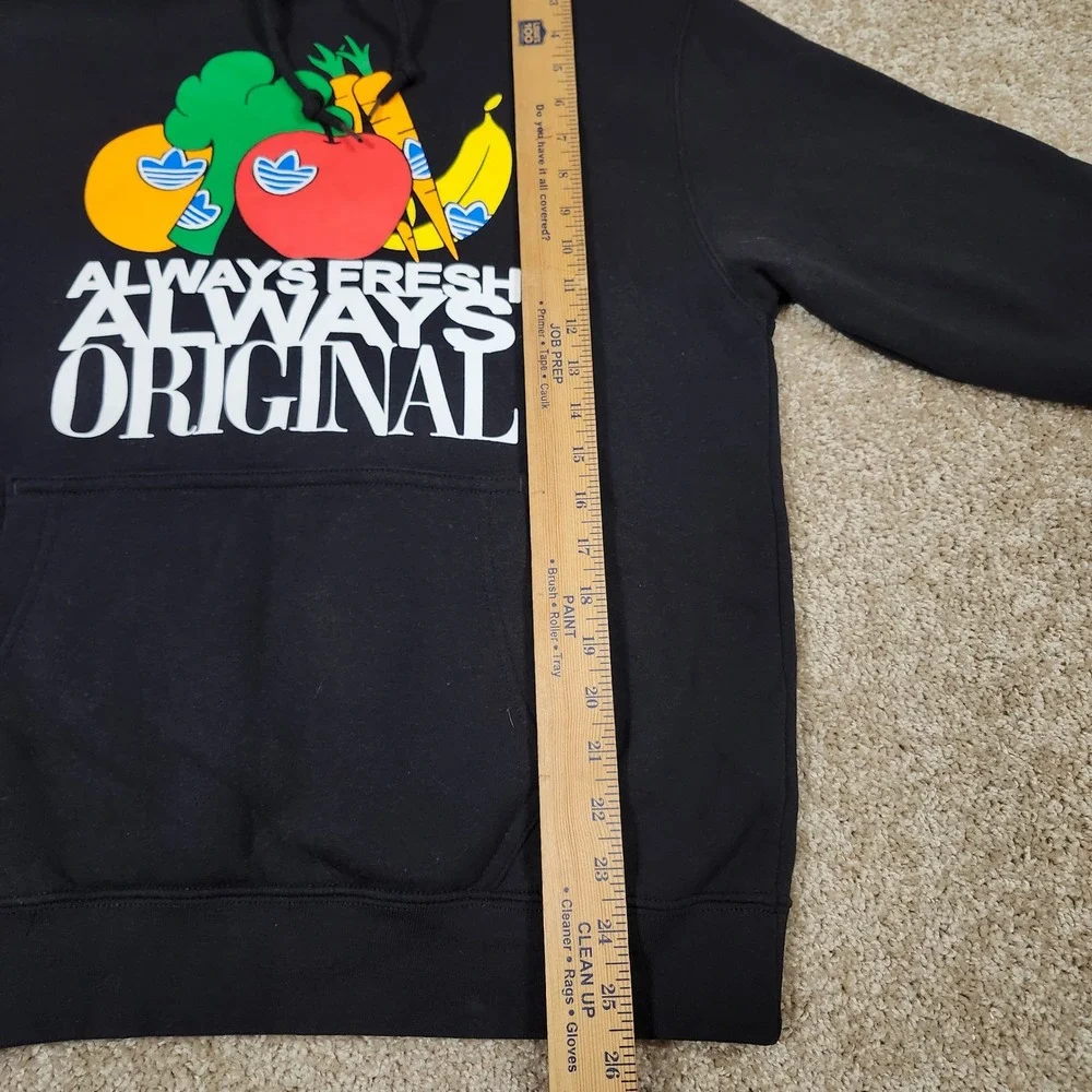 Adidas Always Fresh Always Original Black Hoodie Men's Size Small‎ Fruit Graphic